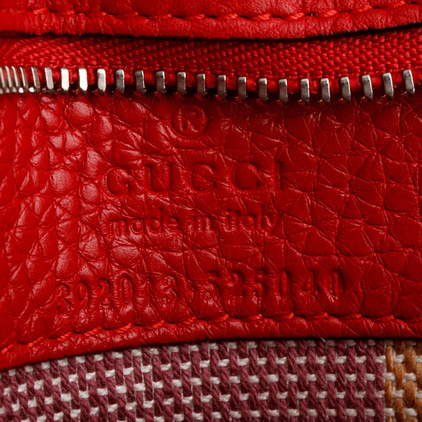 Gucci Red Calfskin Leather Medium Bamboo Daily Bag