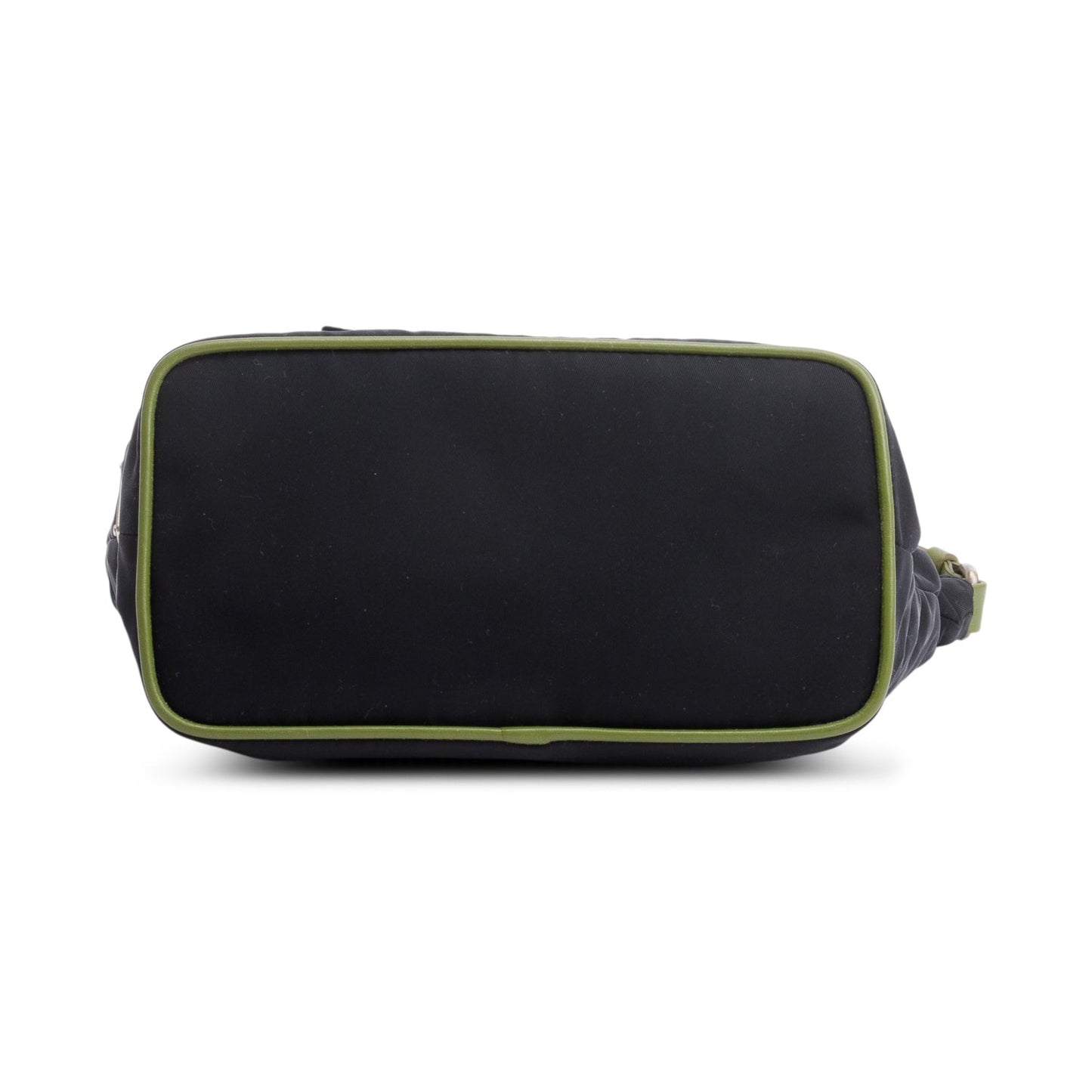 Prada Black Tessuto Green Leather Mini Sirio Pocket Hobo Bag