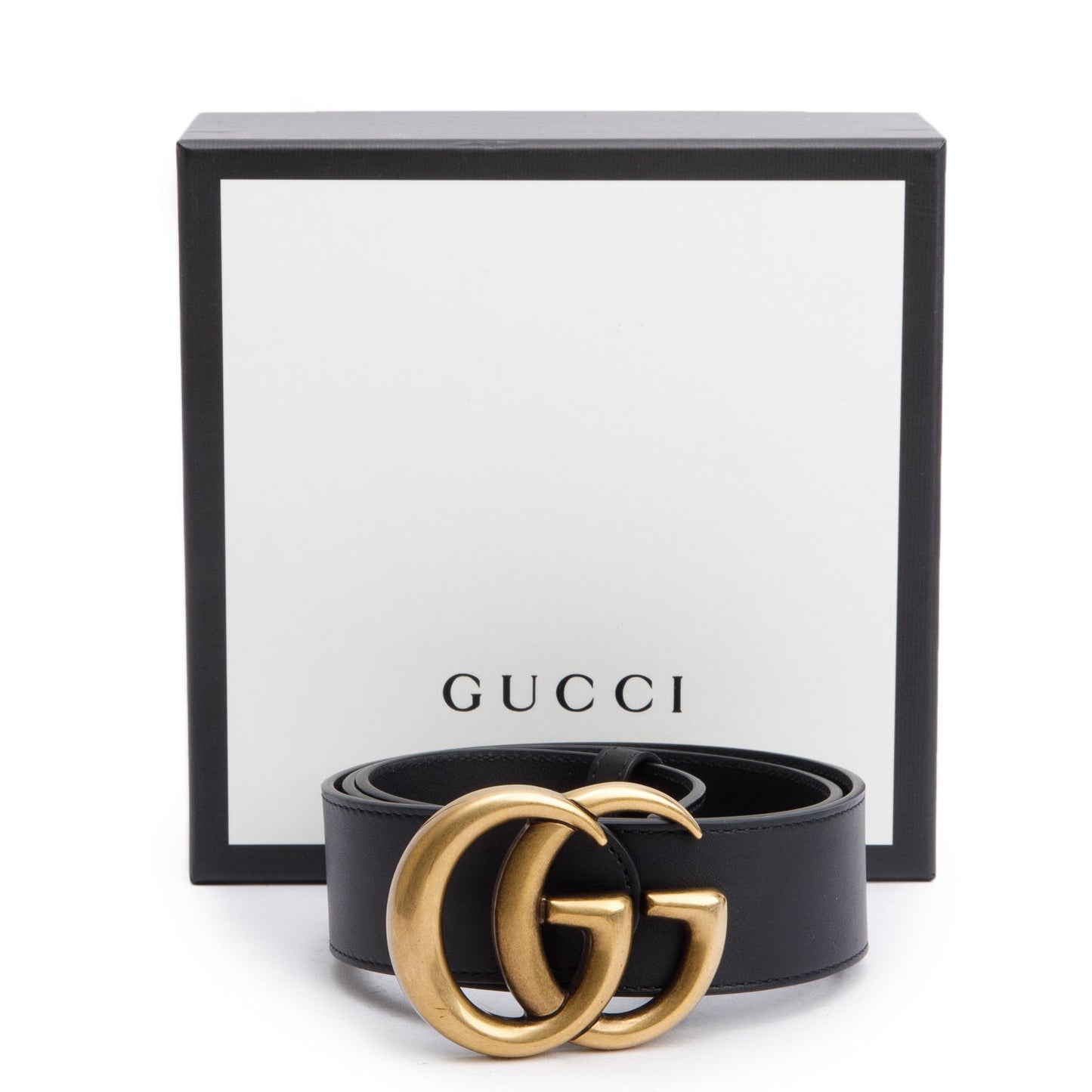 Gucci GG Marmont Black Wide Leather Belt 85 34