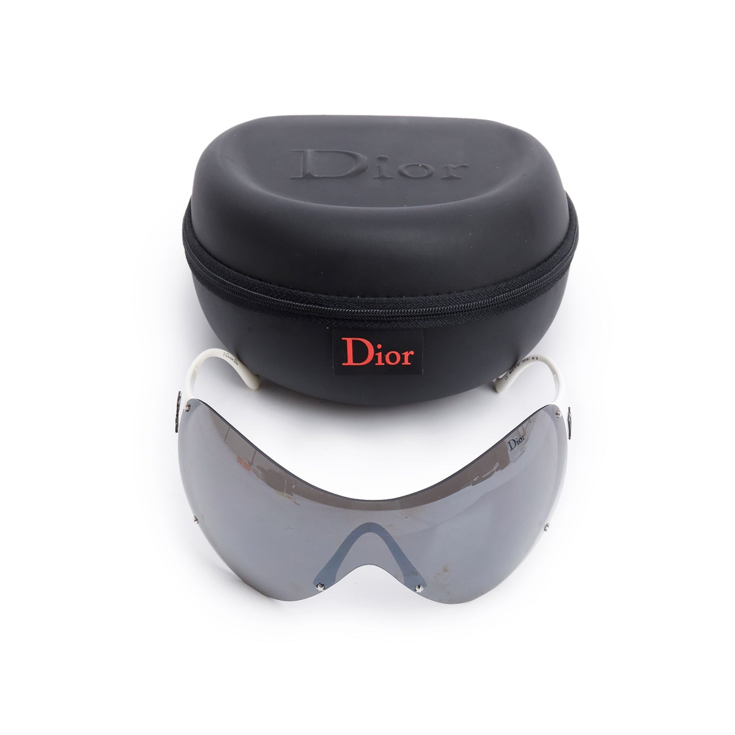 Christian Dior White Acetate Dior Ski 1 Shield Sunglasses