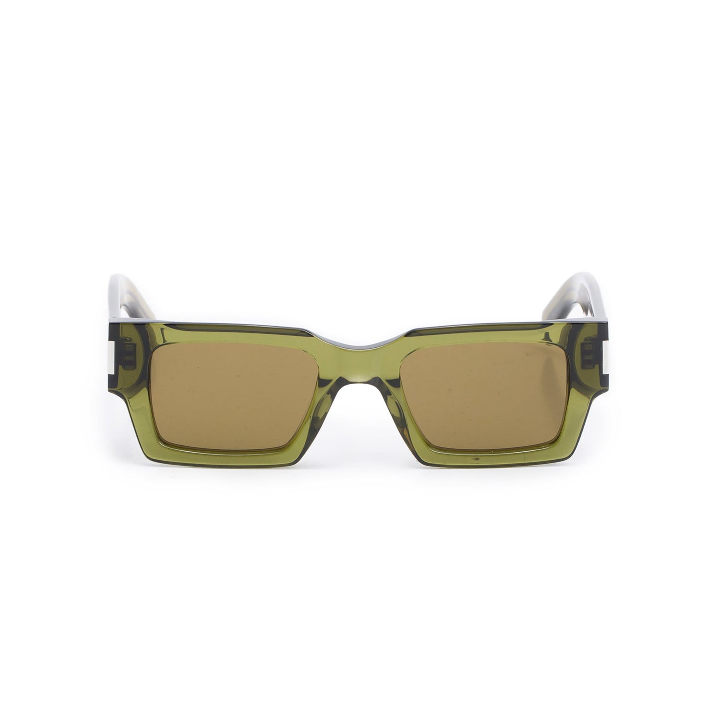 Saint Laurent SL 572 Green Transparent Acetate Rectangle Sunglasses