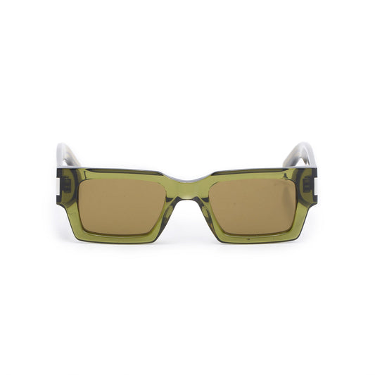 Saint Laurent SL 572 Green Transparent Acetate Rectangle Sunglasses