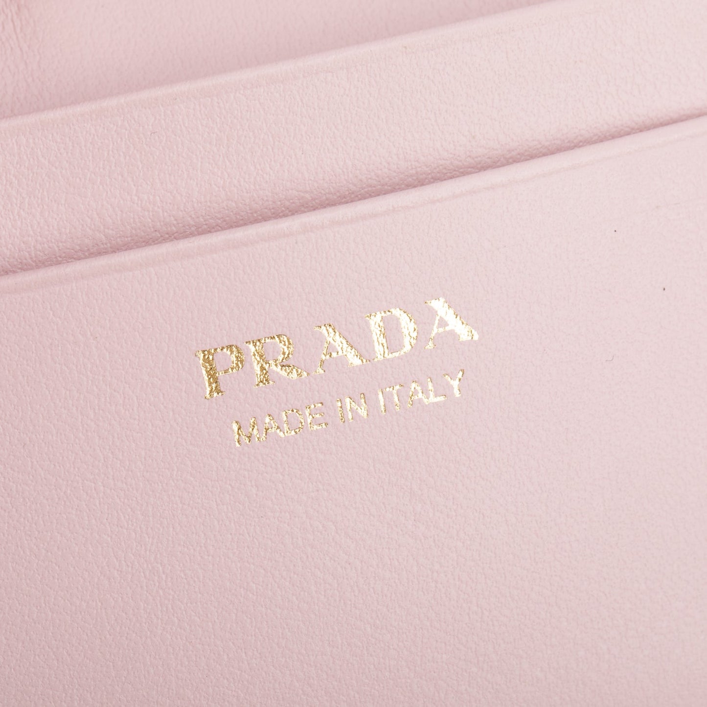 Prada Pink Saffiano Leather Triangle Logo Zip Card Holder