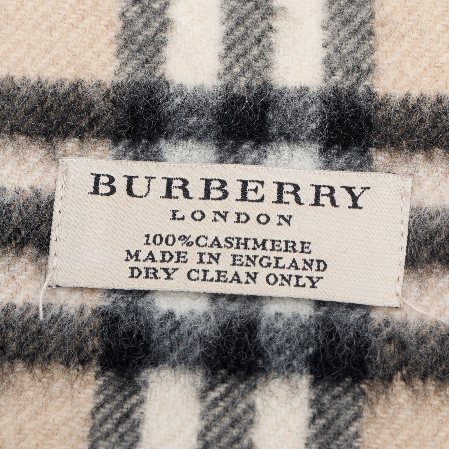 Burberry Beige Check Cashmere Scarf