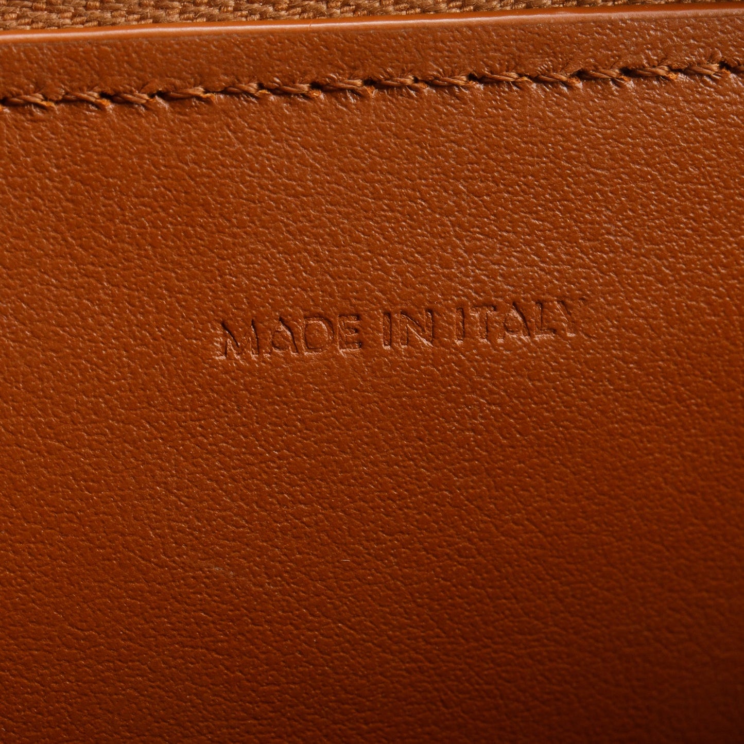 Celine 2022 Tan Calfskin Leather Triomphe Clutch On Chain