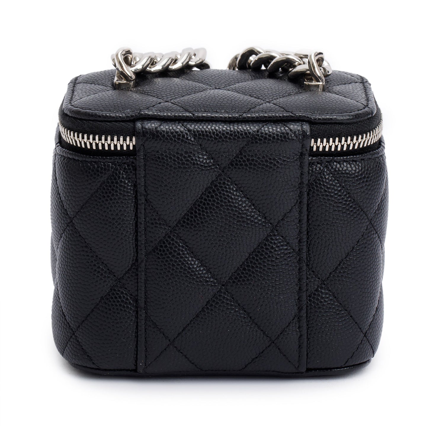 Chanel 2021 Black Caviar Leather Micro Coco Vanity Case