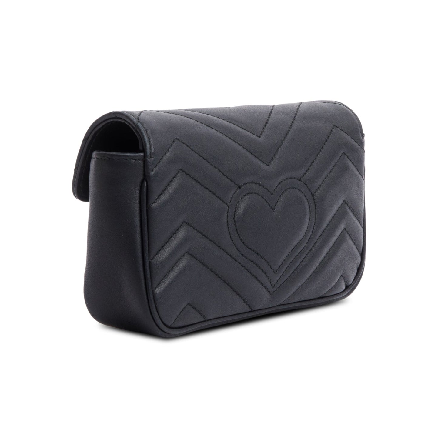 Gucci Black GG Marmont Matelasse Leather Super Mini Bag