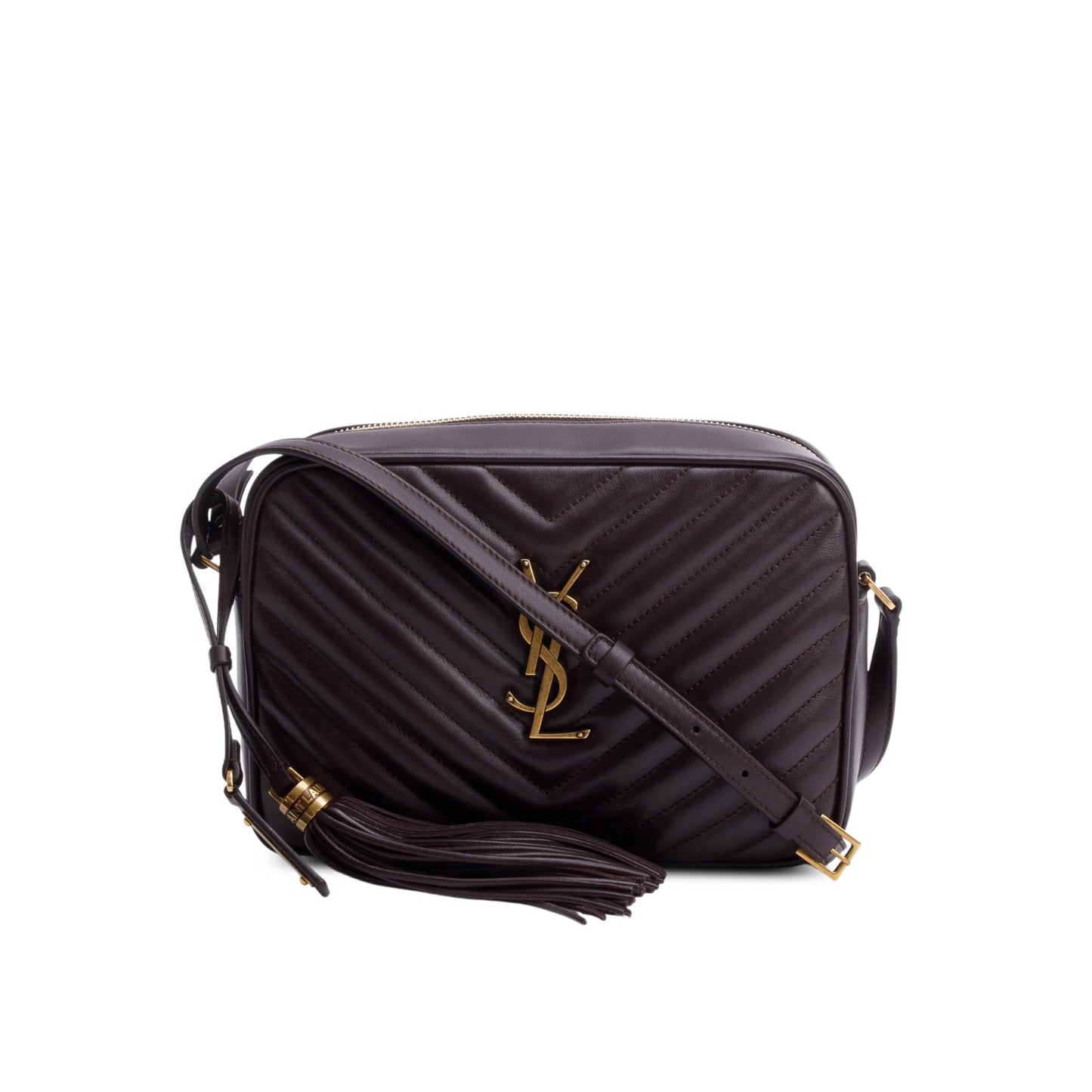 Saint Laurent Brown Quilted Leather Lou Camera Bag