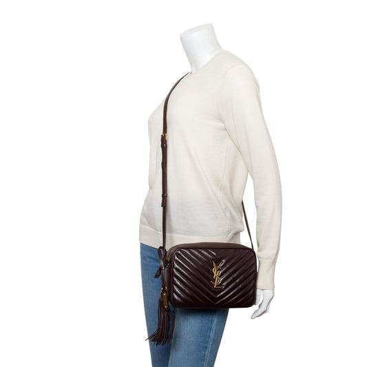 Saint Laurent Brown Quilted Leather Lou Camera Bag