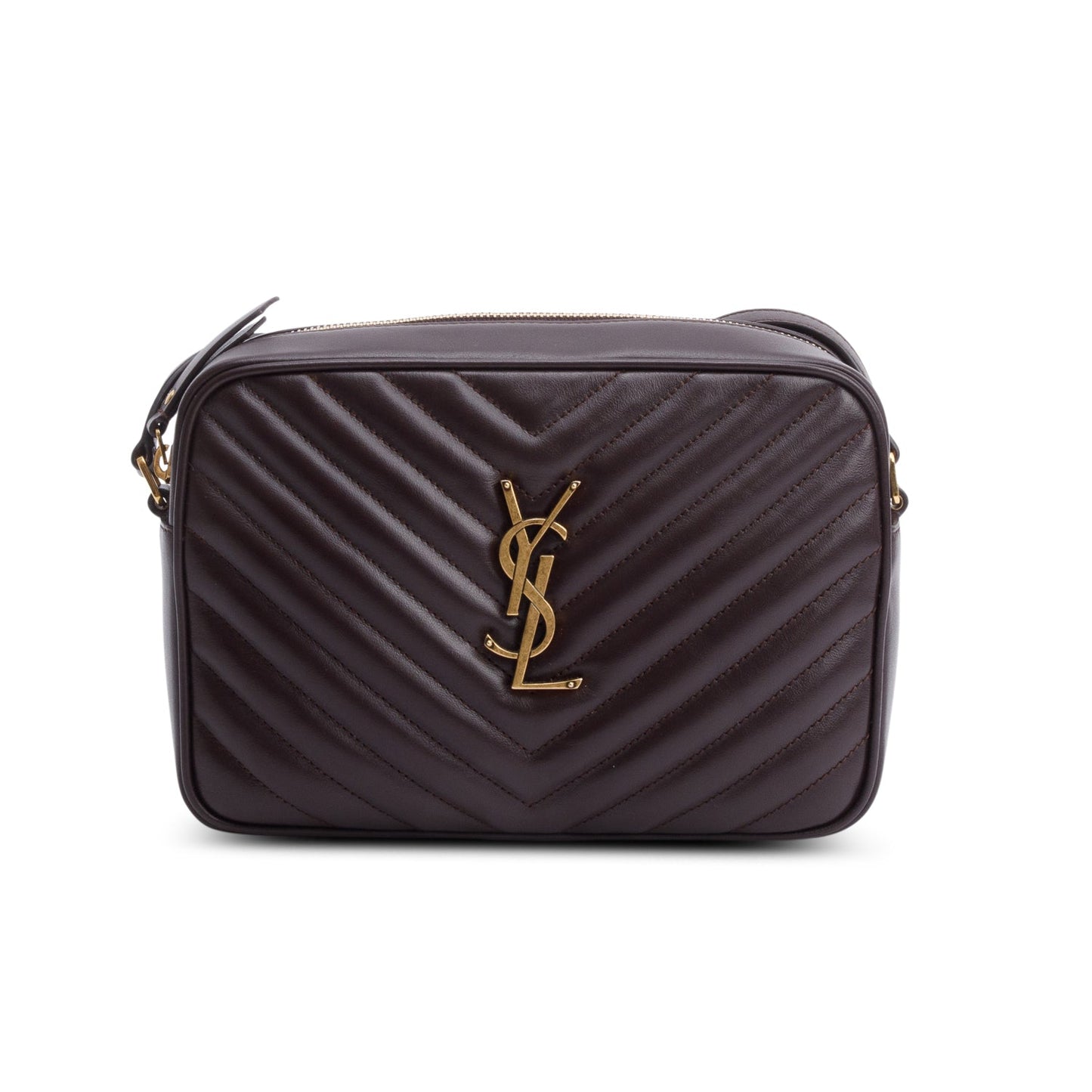Saint Laurent Brown Quilted Leather Lou Camera Bag