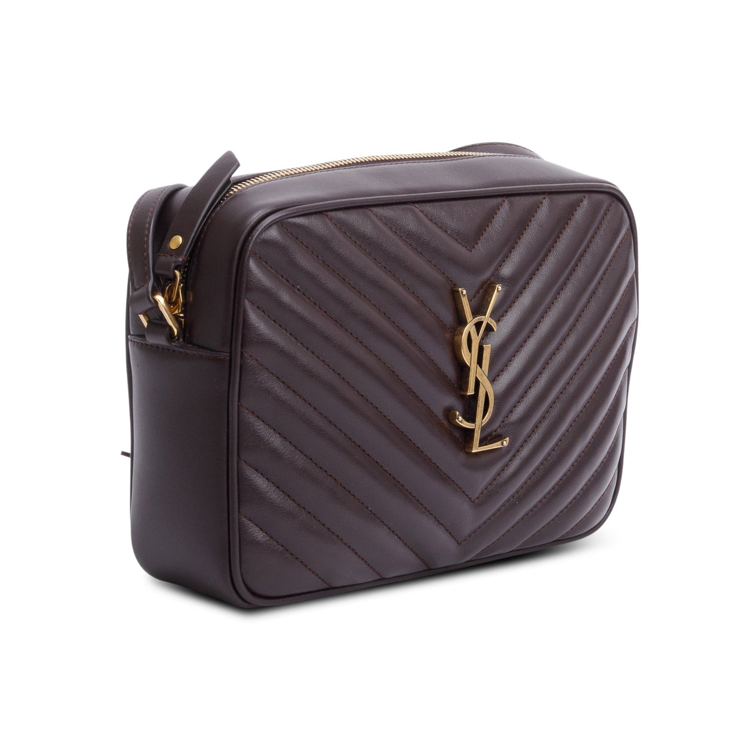 Saint Laurent Brown Quilted Leather Lou Camera Bag