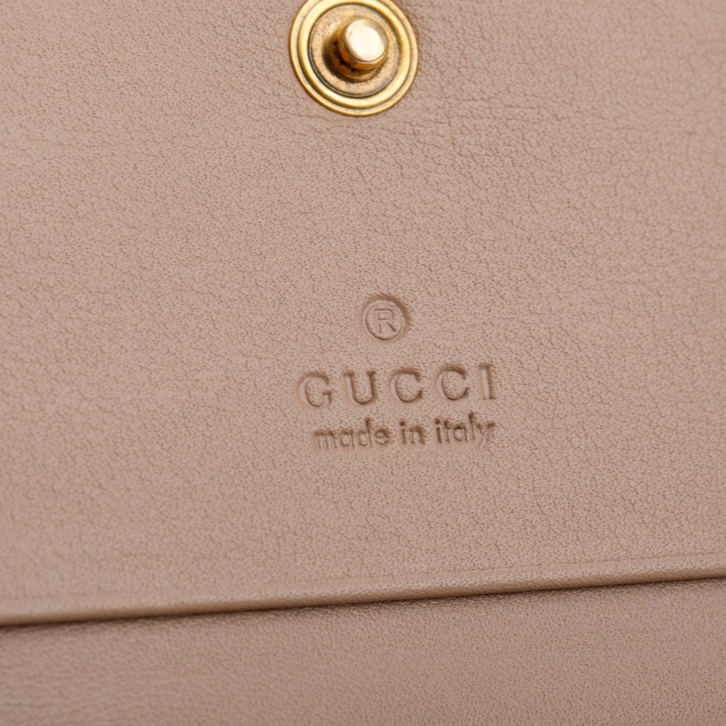 Gucci Beige Quilted GG Marmont Leather Card Case Wallet