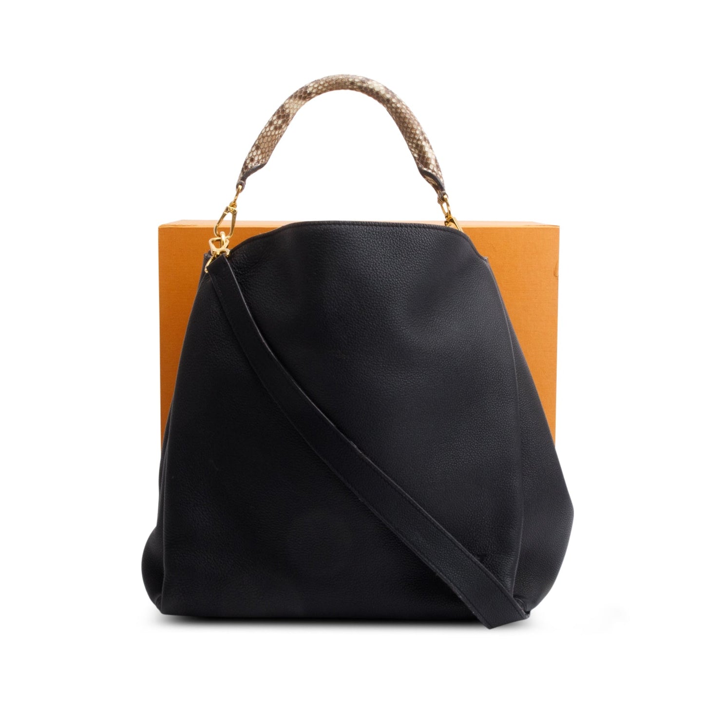 Louis Vuitton Python Trimmed Black Taurillon Babylone MM