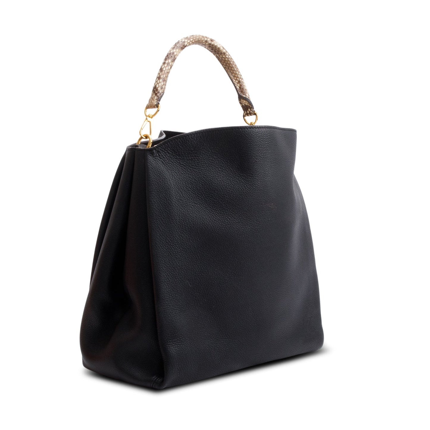 Louis Vuitton Python Trimmed Black Taurillon Babylone MM