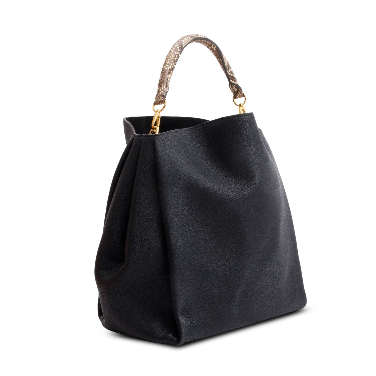 Louis Vuitton Python Trimmed Black Taurillon Babylone MM