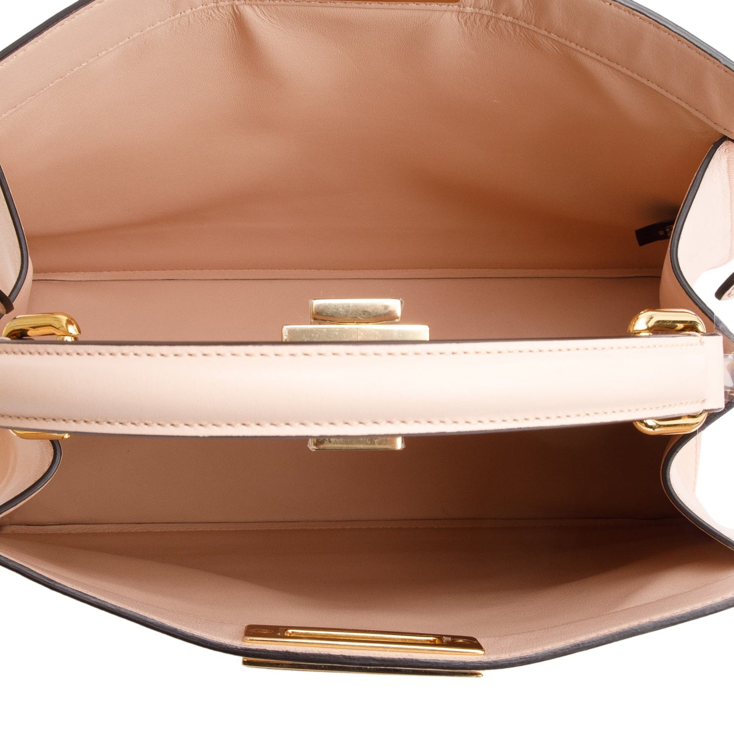 Fendi 2022 Pink Calfskin Leather Medium Peekaboo Bag with Tortoise Detail