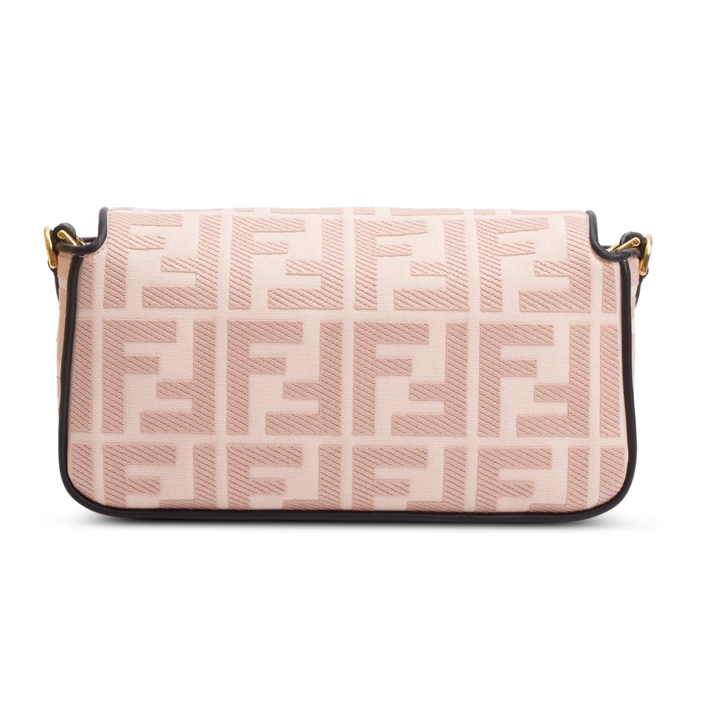 Fendi 2020 Pink FF Embroidered Canvas Baguette Shoulder Bag