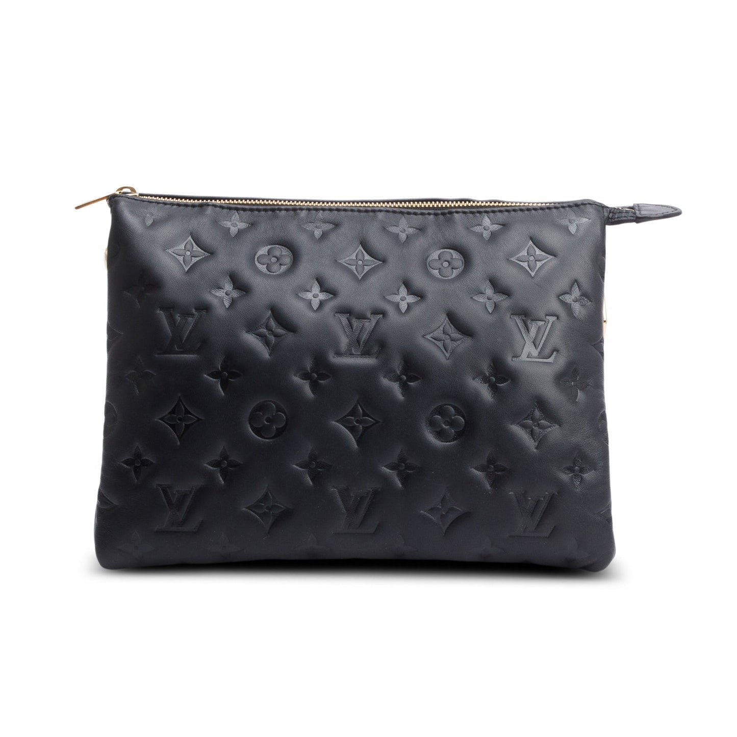 Louis Vuitton Black Monogram Embossed Lambskin Leather Coussin MM