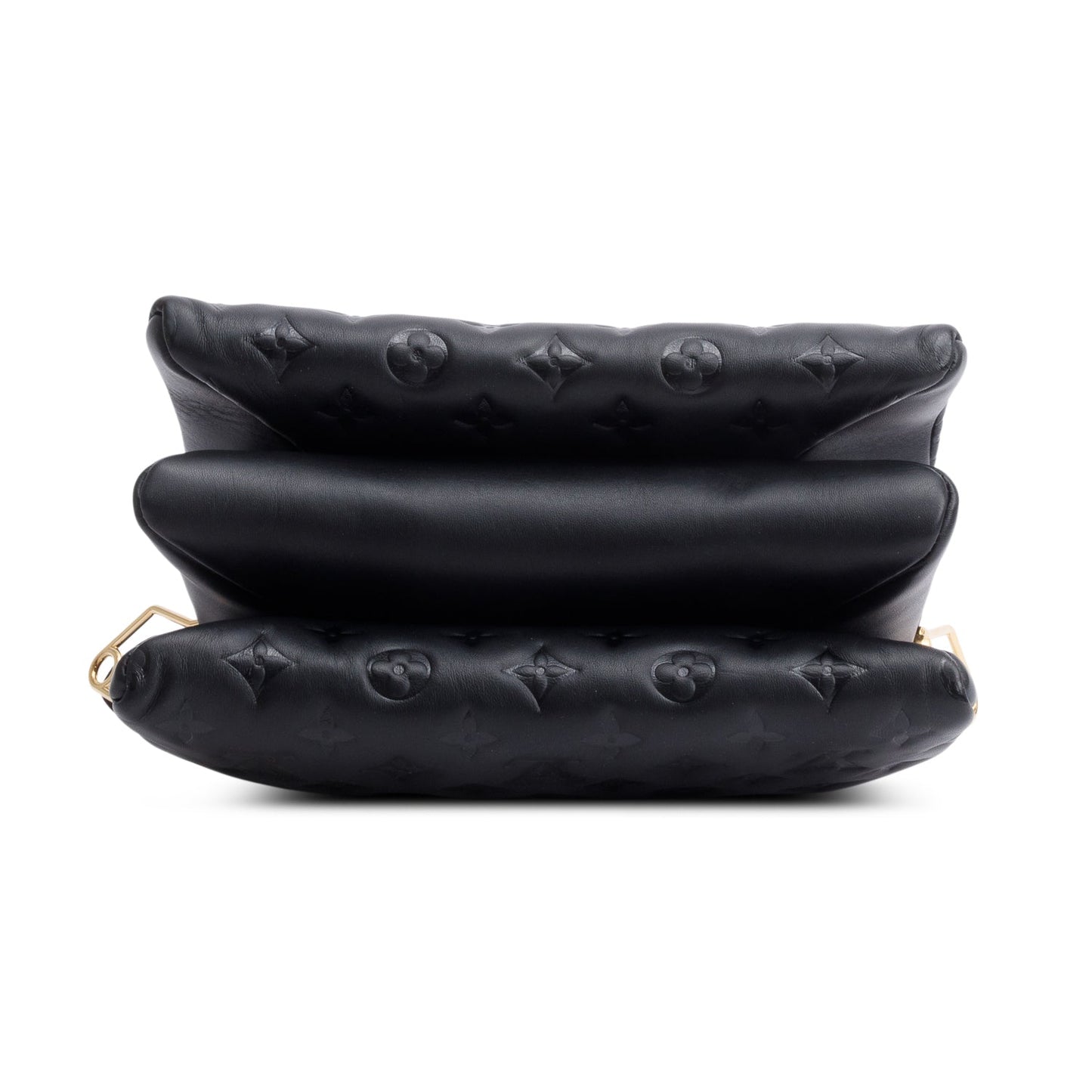 Louis Vuitton Black Monogram Embossed Lambskin Leather Coussin MM