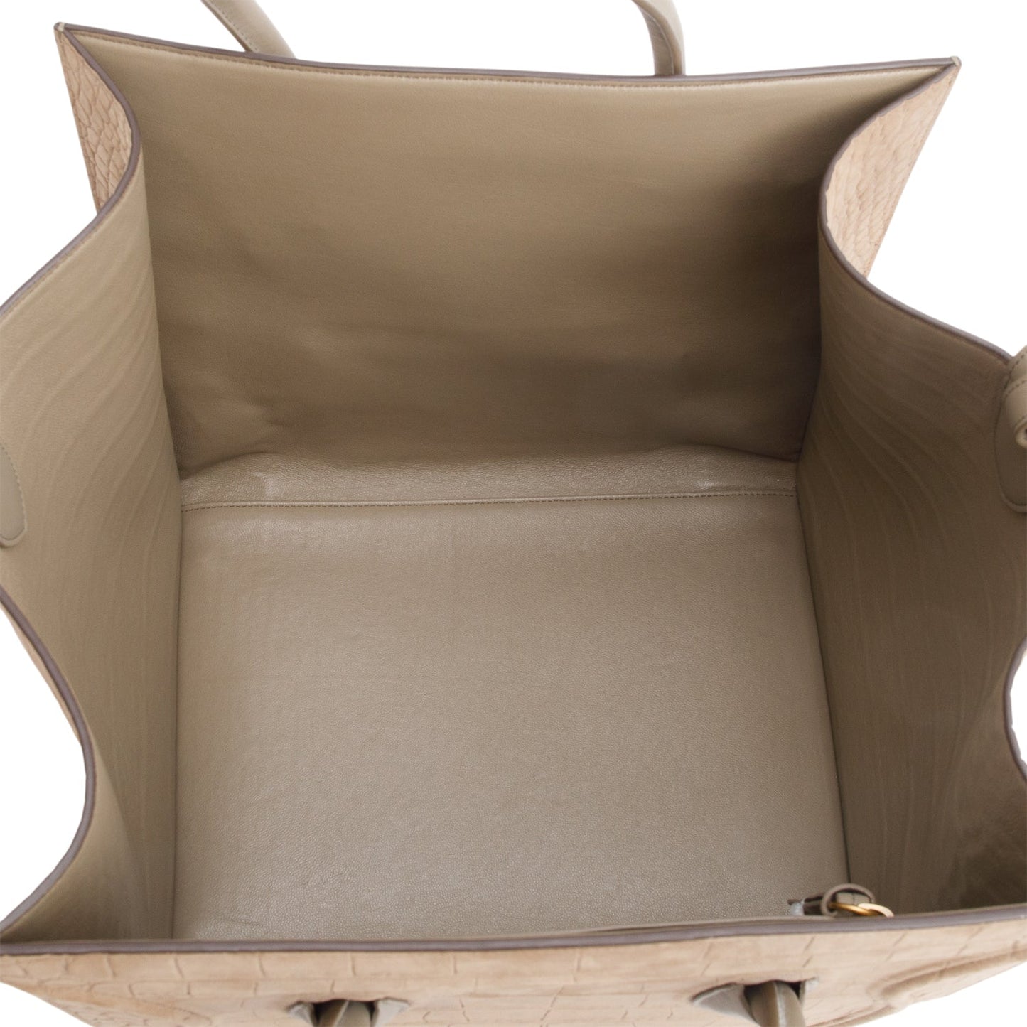 Celine Taupe Croc Embossed Suede Medium Phantom Luggage Tote