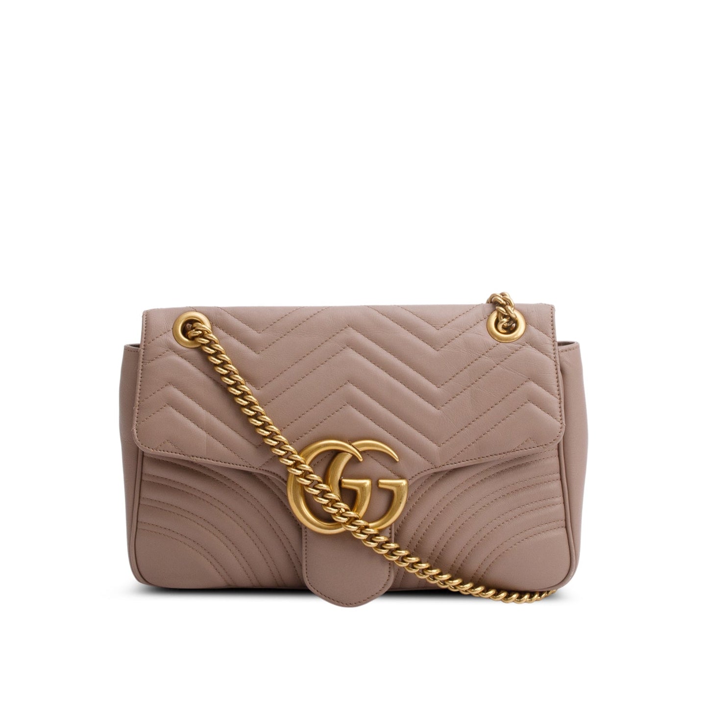 Gucci Beige GG Marmont Matelasse Medium Shoulder Bag