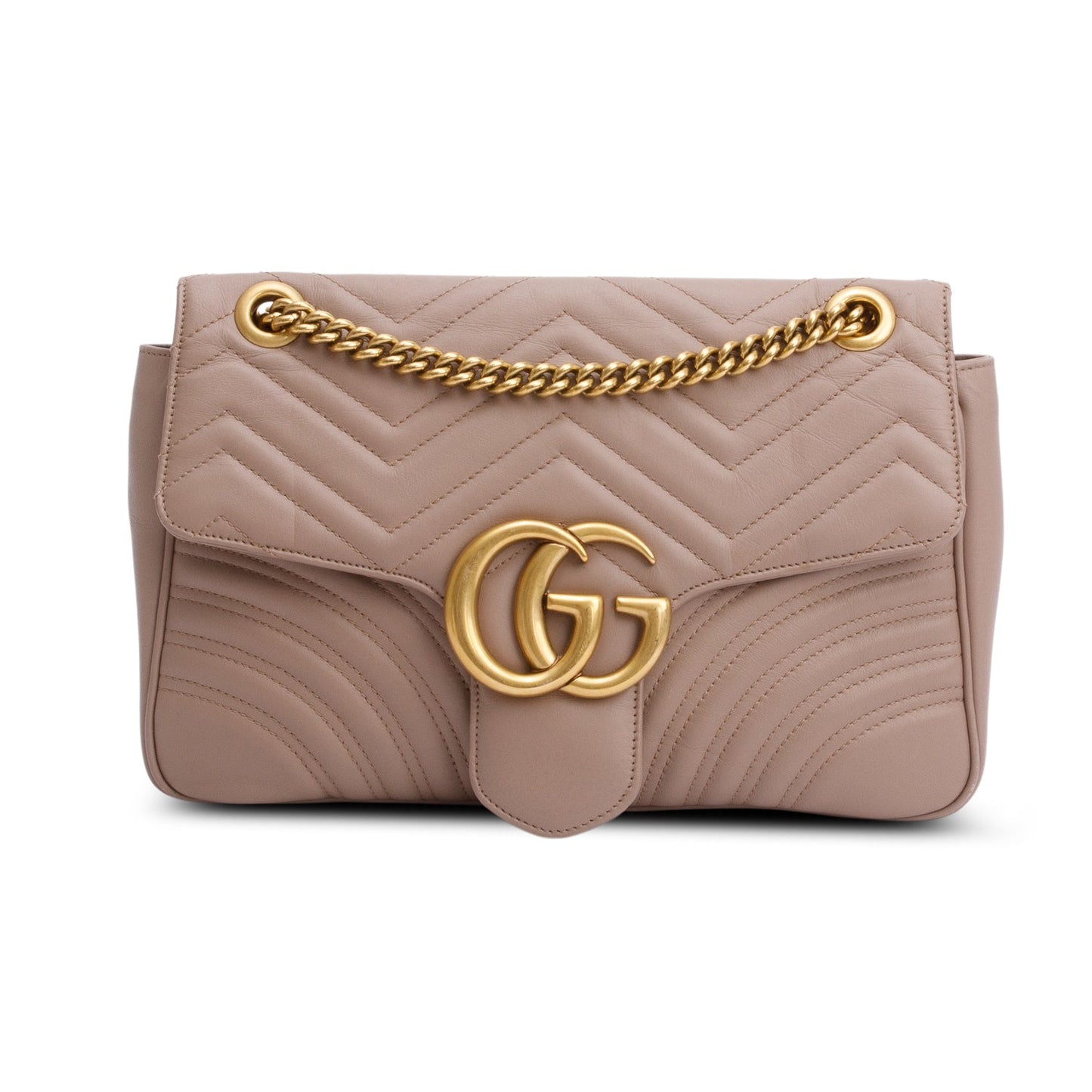 Gucci Beige GG Marmont Matelasse Medium Shoulder Bag