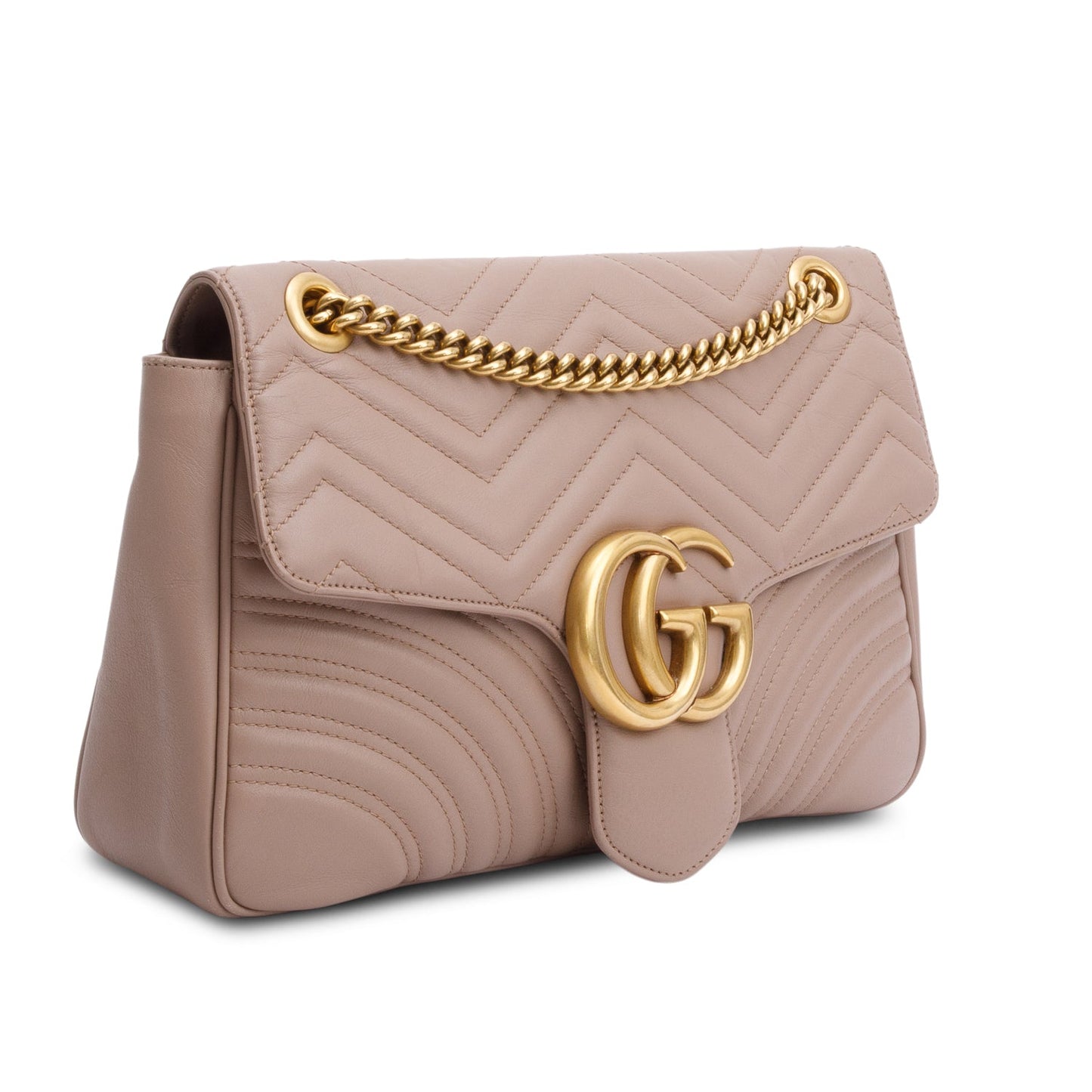Gucci Beige GG Marmont Matelasse Medium Shoulder Bag