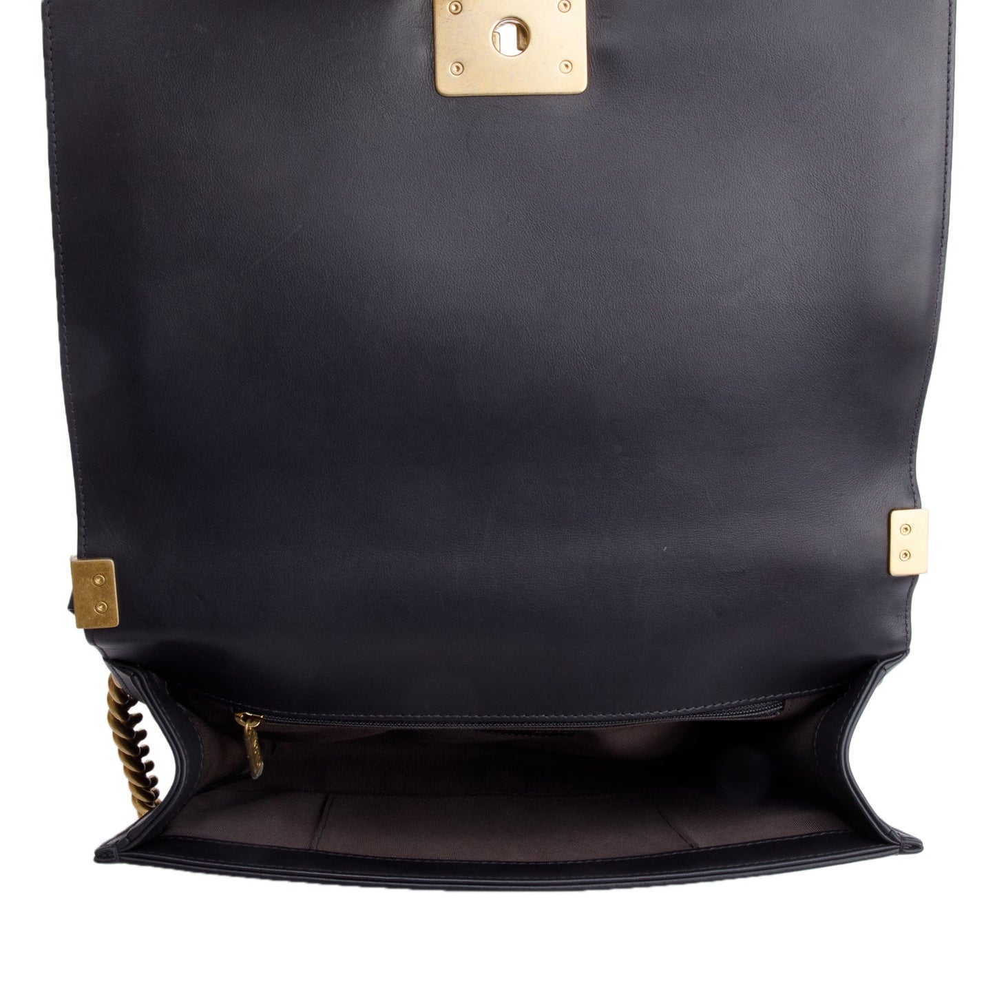 Chanel Black Quilted Lambskin Leather Large Boy Bag