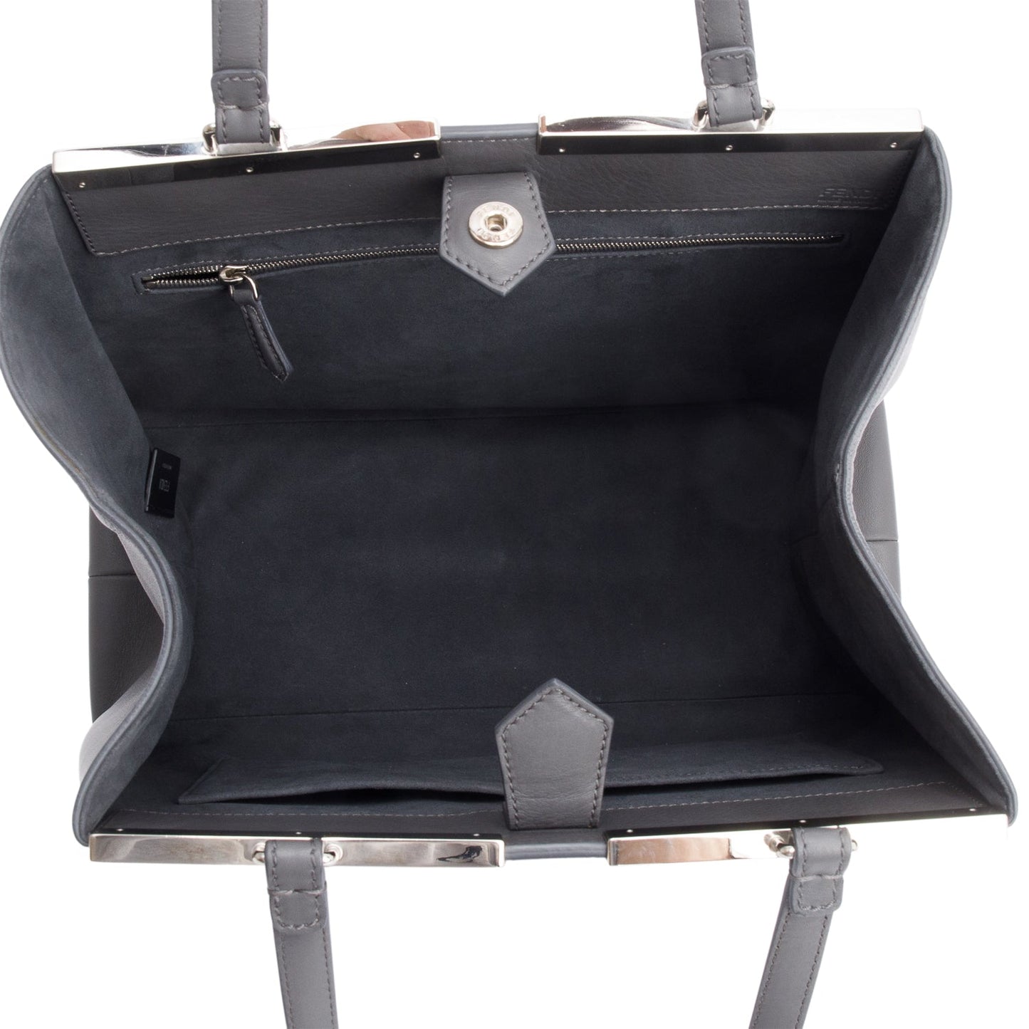 Fendi Grey Croc Embossed Pony Hair Large 3Jours Tote