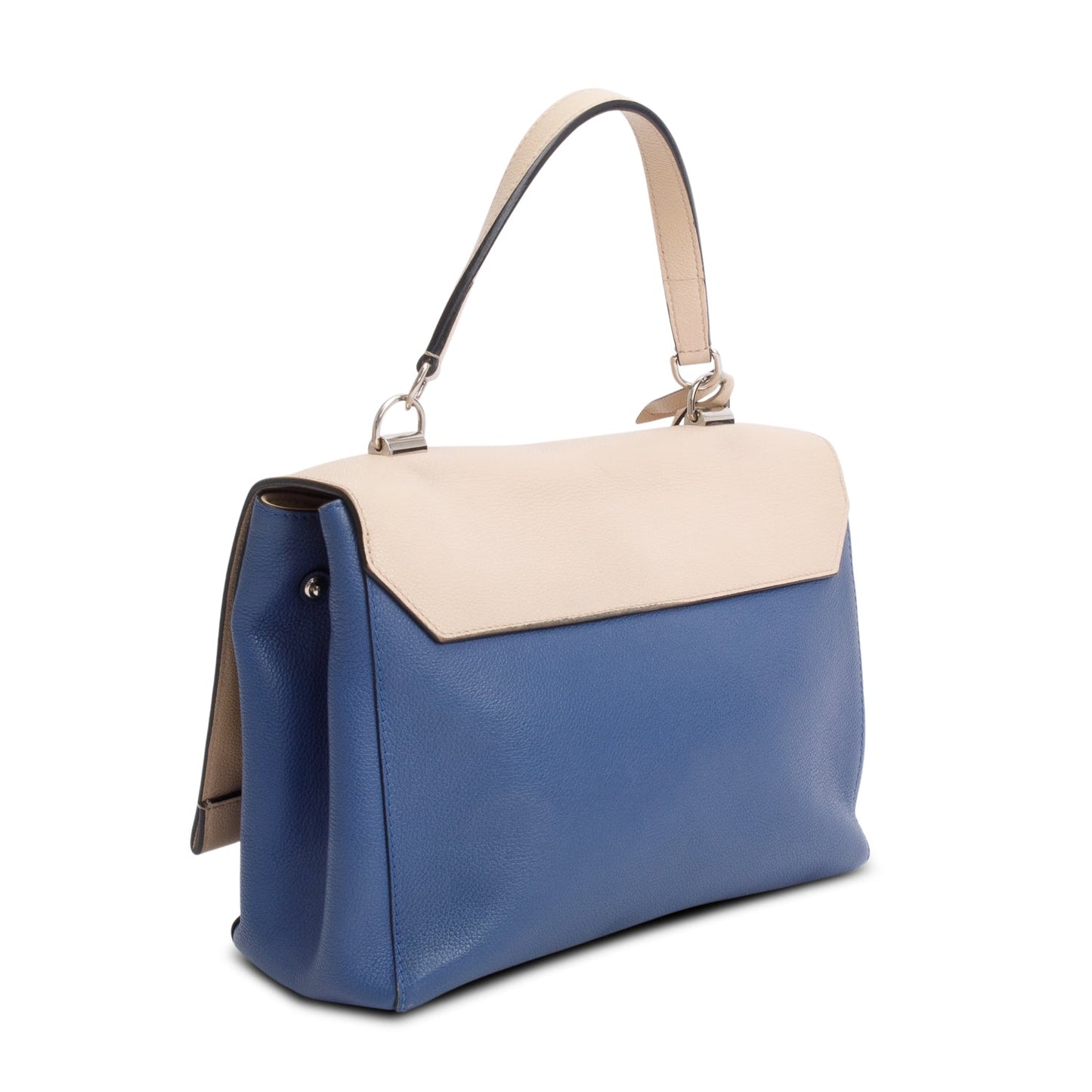 Louis Vuitton Beige/Blue Taurillon Leather LockMe II Top Handle Bag