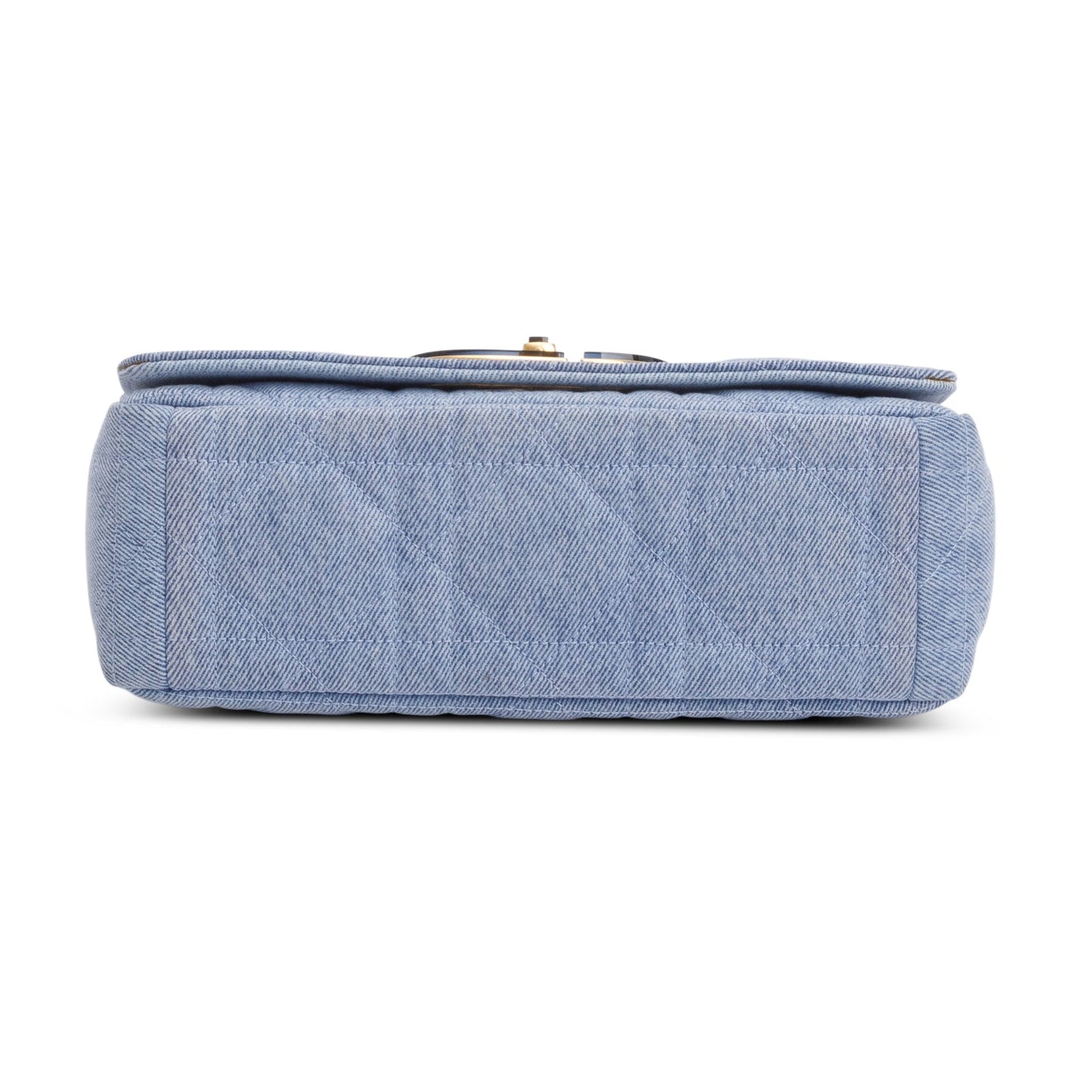 Christian Dior 2022 Blue Macrocannage Denim Medium Dior Caro Bag