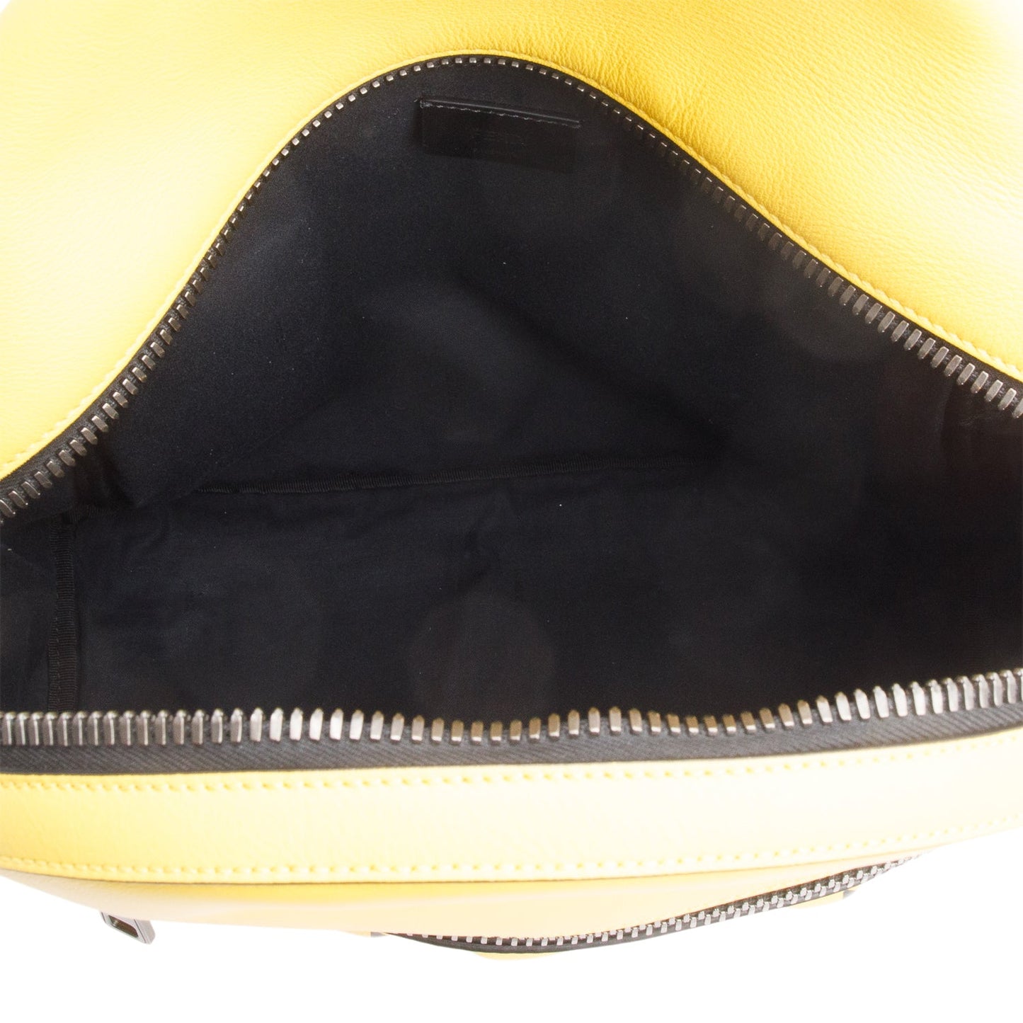 Fendi Yellow Calfskin Leather Embossed Logo Backpack