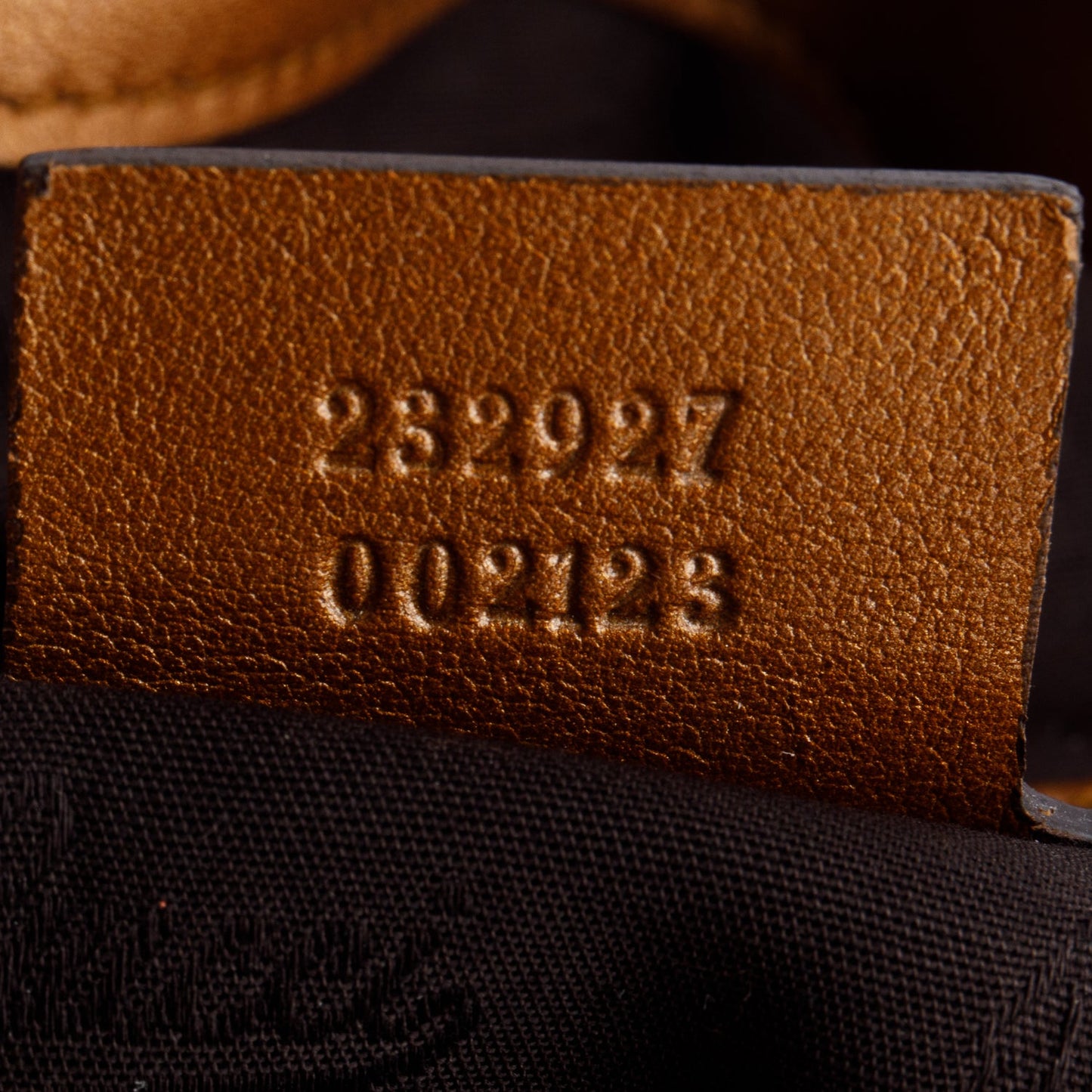 Gucci Metallic Brown GG Signature Leather Medium Bamboo Bar Tote