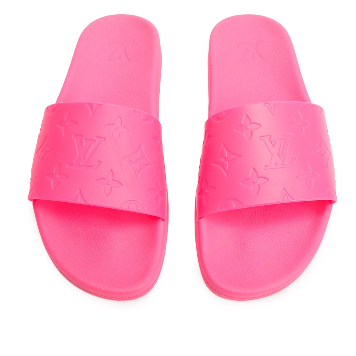Louis Vuitton Pink Rubber Embossed Monogram Waterfront Mule Slides, Men Size 7