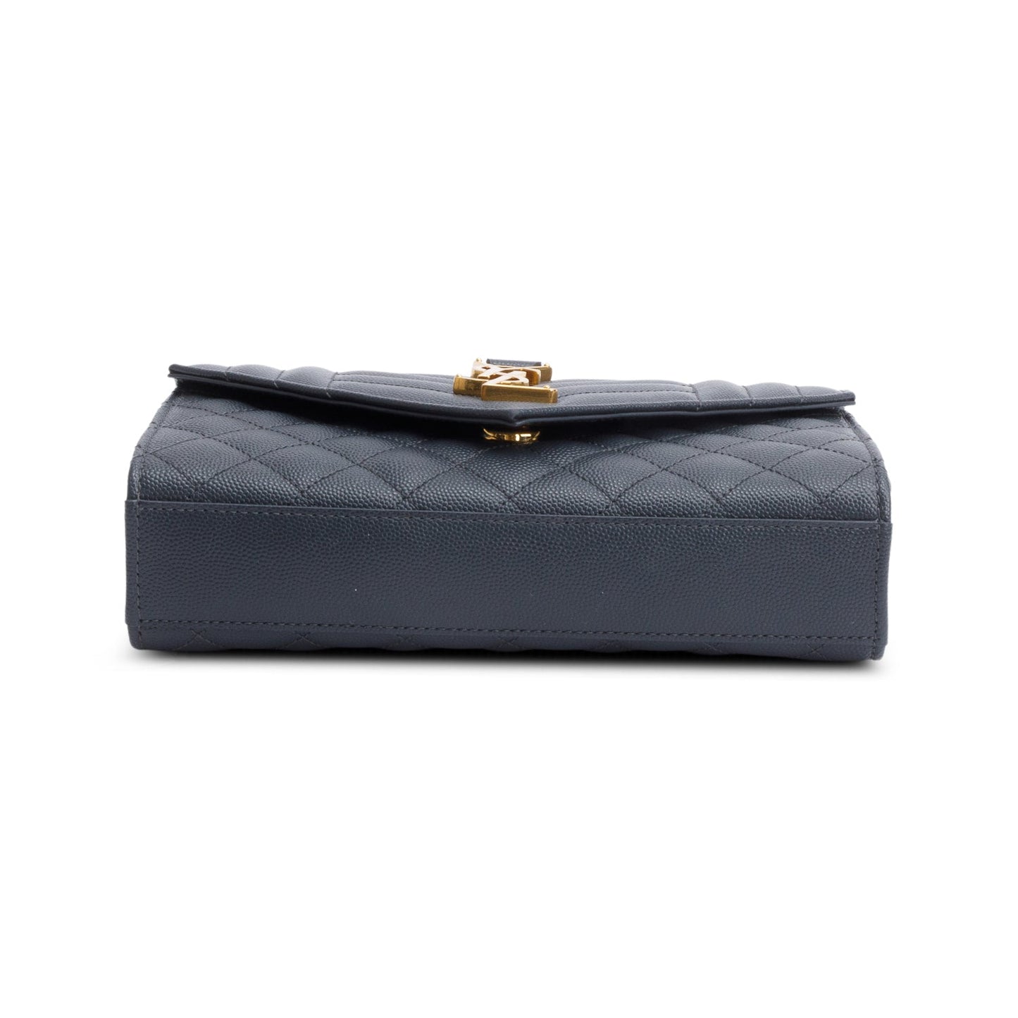 Saint Laurent Grey Grained De Poudre Small Envelope Shoulder Bag