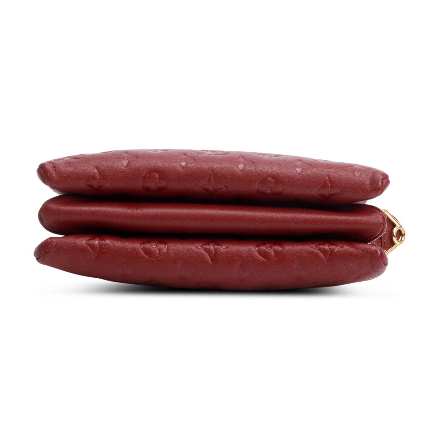 Louis Vuitton Red Monogram Embossed Lambskin Leather Coussin PM