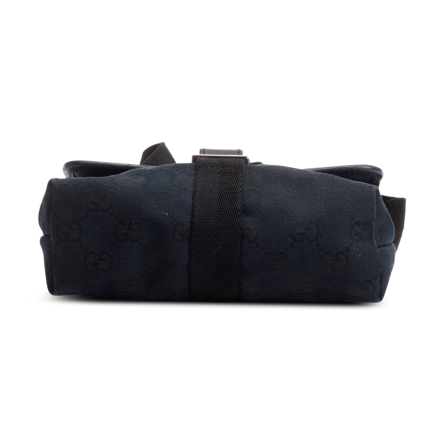 Gucci Black GG Canvas Buckle Waist Bag