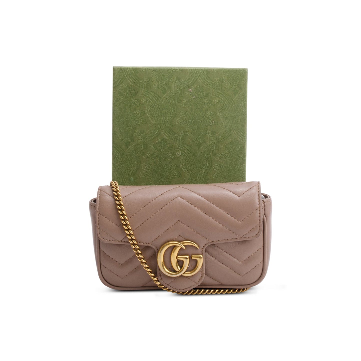Gucci Beige GG Marmont Matelasse Leather Super Mini Bag