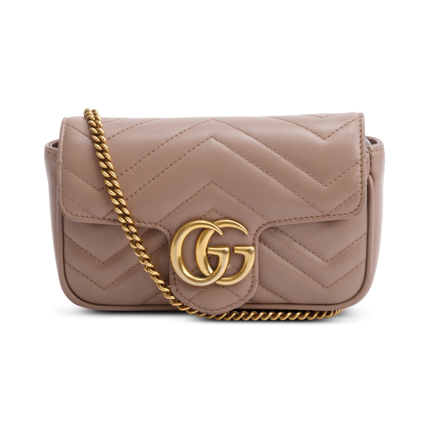 Gucci Beige GG Marmont Matelasse Leather Super Mini Bag