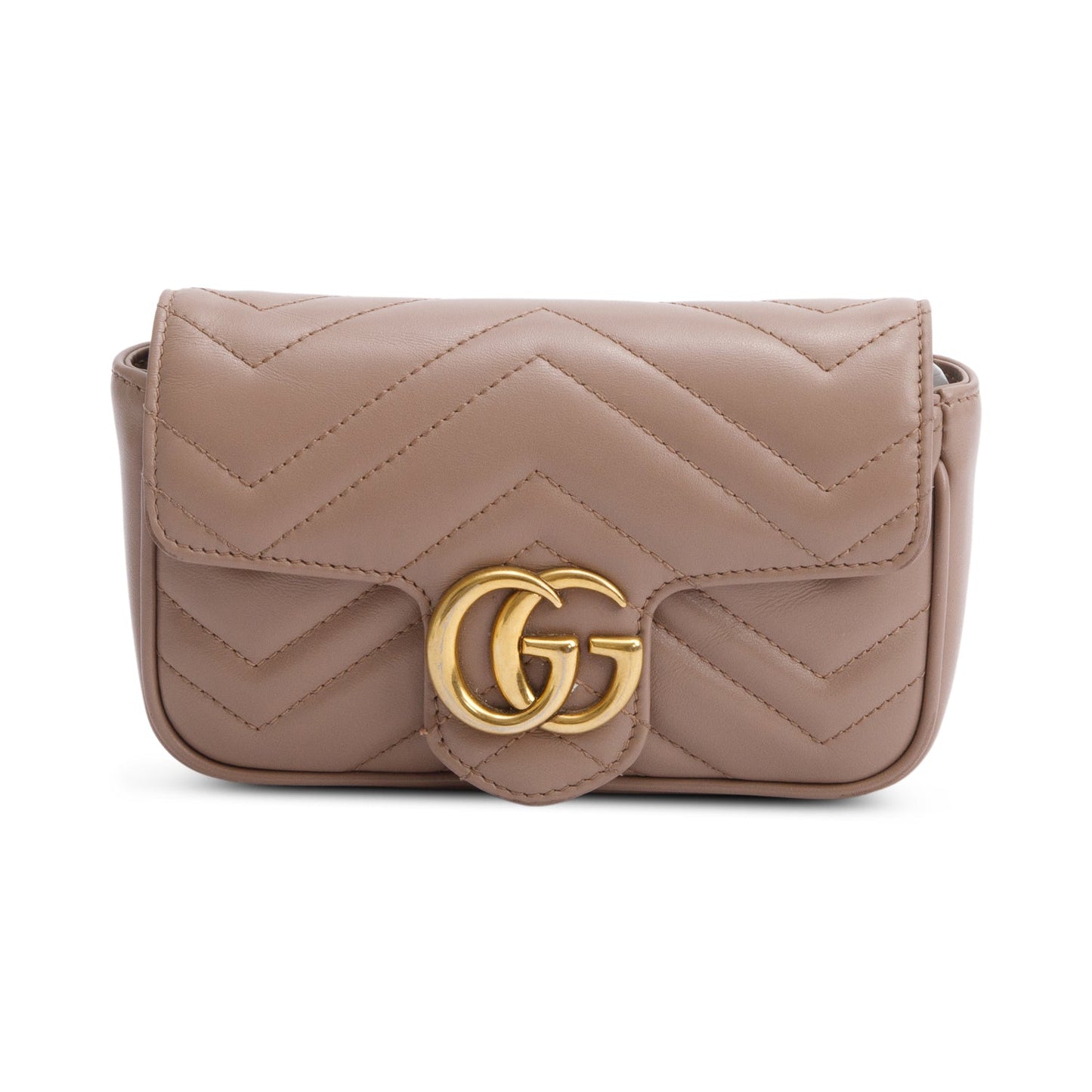 Gucci Beige GG Marmont Matelasse Leather Super Mini Bag