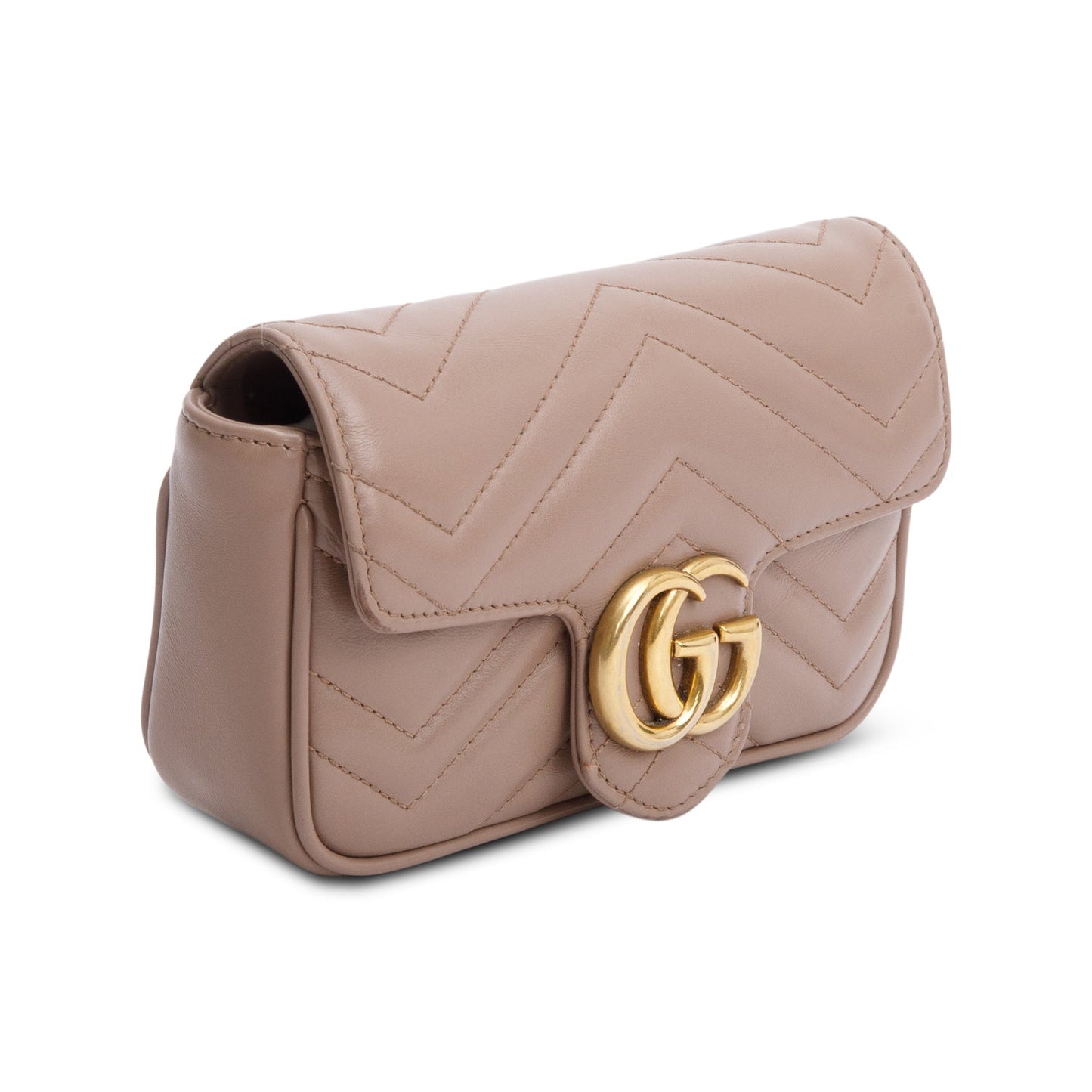 Gucci Beige GG Marmont Matelasse Leather Super Mini Bag