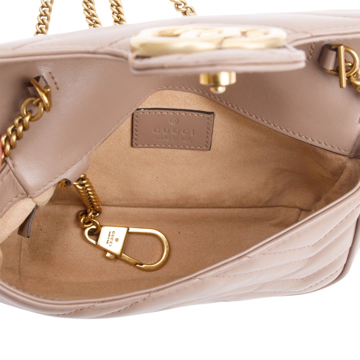 Gucci Beige GG Marmont Matelasse Leather Super Mini Bag
