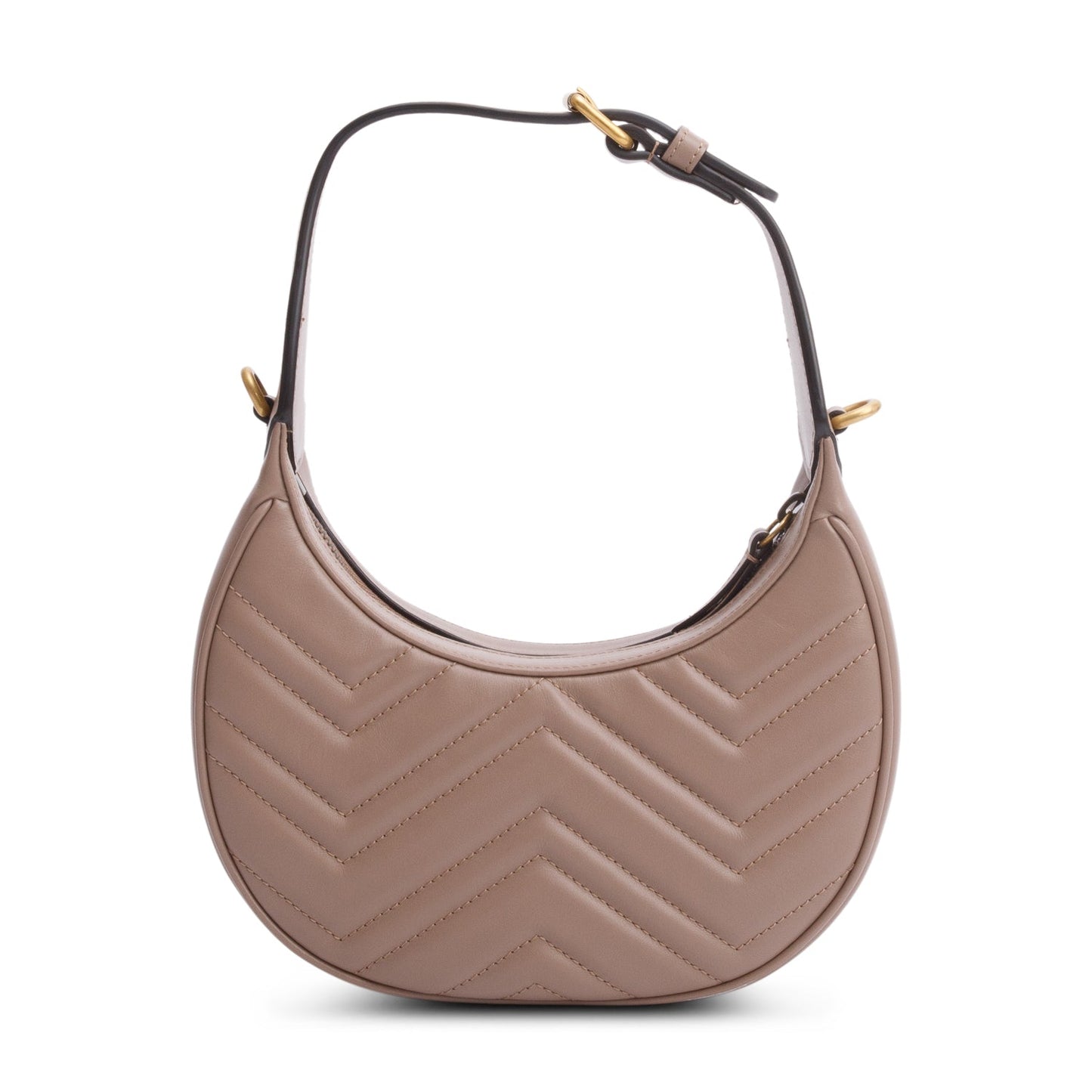 Gucci Beige GG Marmont Half-Moon Shaped Mini Bag