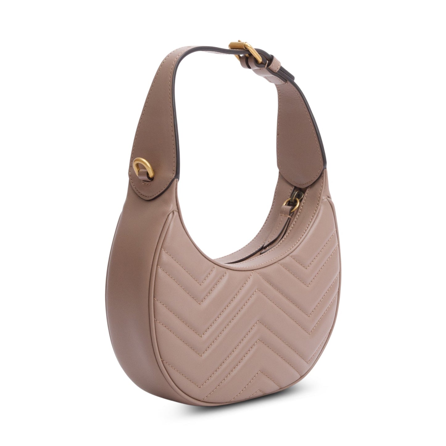 Gucci Beige GG Marmont Half-Moon Shaped Mini Bag