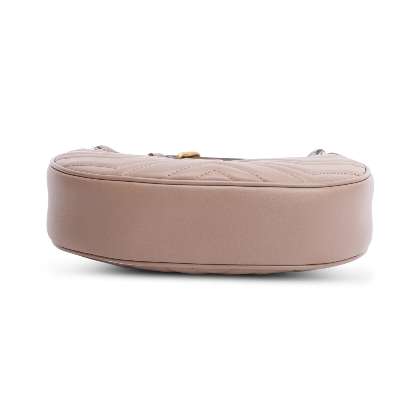 Gucci Beige GG Marmont Half-Moon Shaped Mini Bag