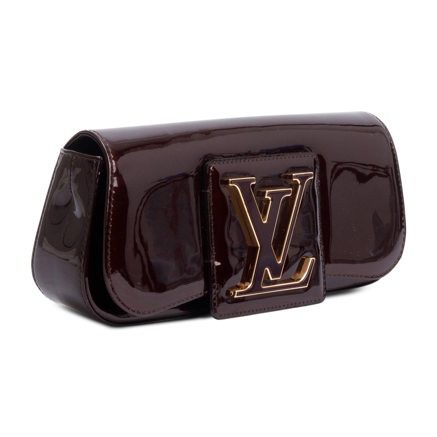 Louis Vuitton Burgundy Vernis Leather Sobe Clutch