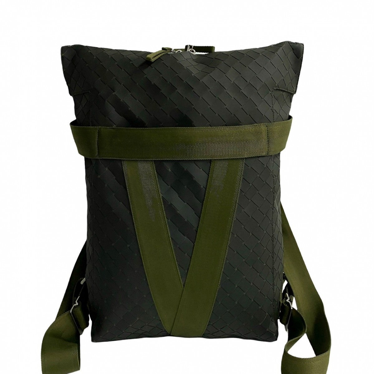 BOTTEGAVENETA Backpack Nylon, Rubber khaki New Lover INTRECCIATO mens