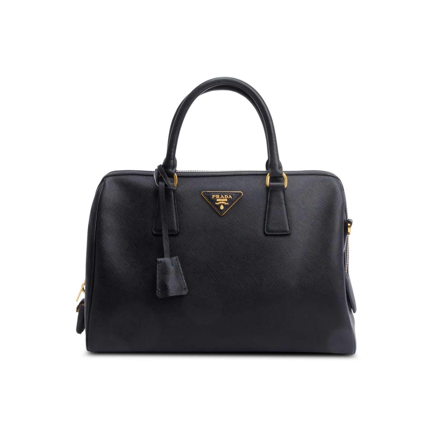 Prada Black Saffiano Lux Bowler Bag