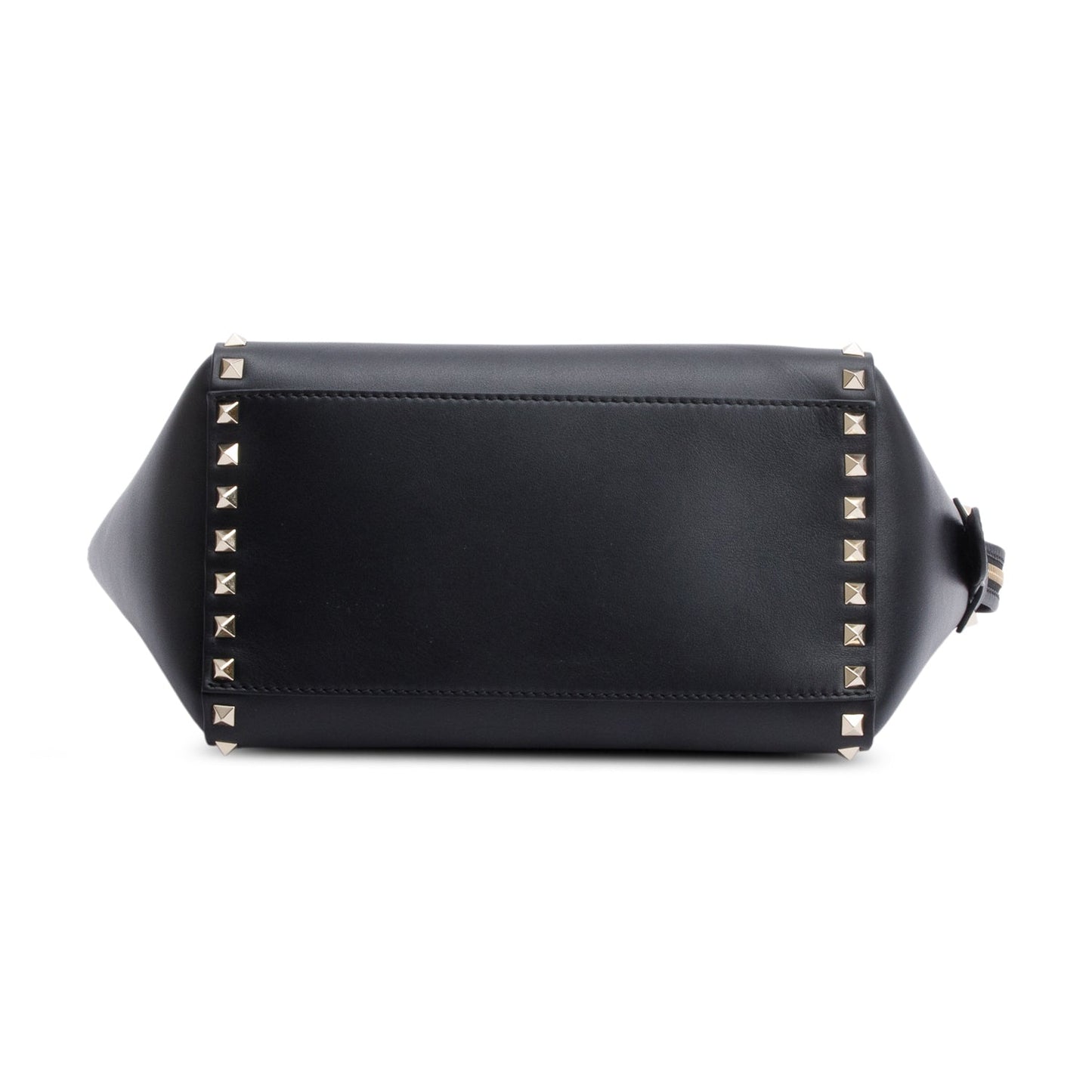 Valentino Black Calfskin Leather Small Rockstud Tote Bag