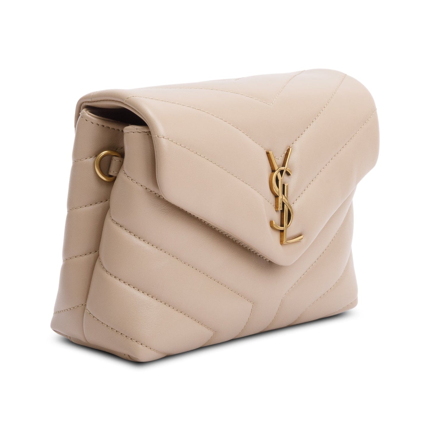 Saint Laurent 2021 Beige Monogram Matelasse Toy Loulou Crossbody Bag